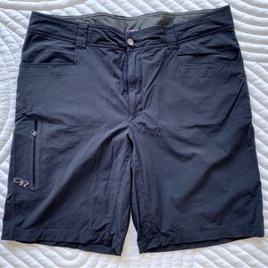 Outdoor Research Men's Shorts - Dark Grey, Size 38 with Side Zipper Pocket